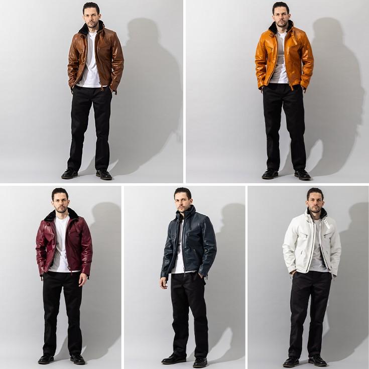 Liugoo Leathers 本革 WING-NECKシングルライダースジャケット SWAP