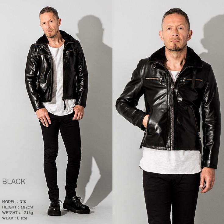 〈美品〉Liugoo Leathers【LL】シングルライダースジャケット 黒 Liugoo Leathers 本革 ウィングネックシングルライダース