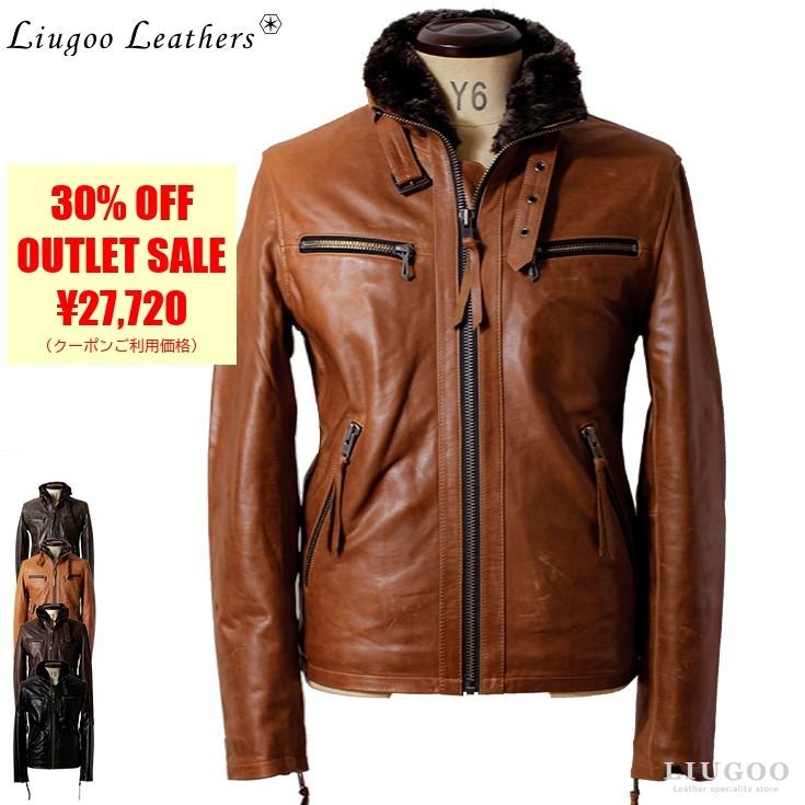 Liugoo Leathers 本革 ウィングネックシングルライダース Liugoo Leathers 本革 ウィングネックシングルライダース