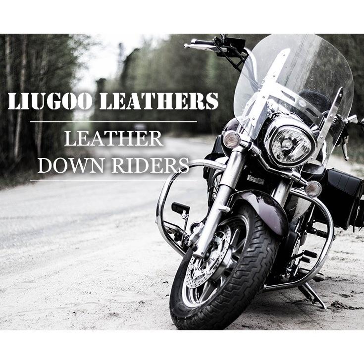 Liugoo Leathers 本革 ウィングネック ダウンライダース メンズ リューグーレザーズ WNG12A  ダウンジャケット レザージャケット｜liugoo｜02