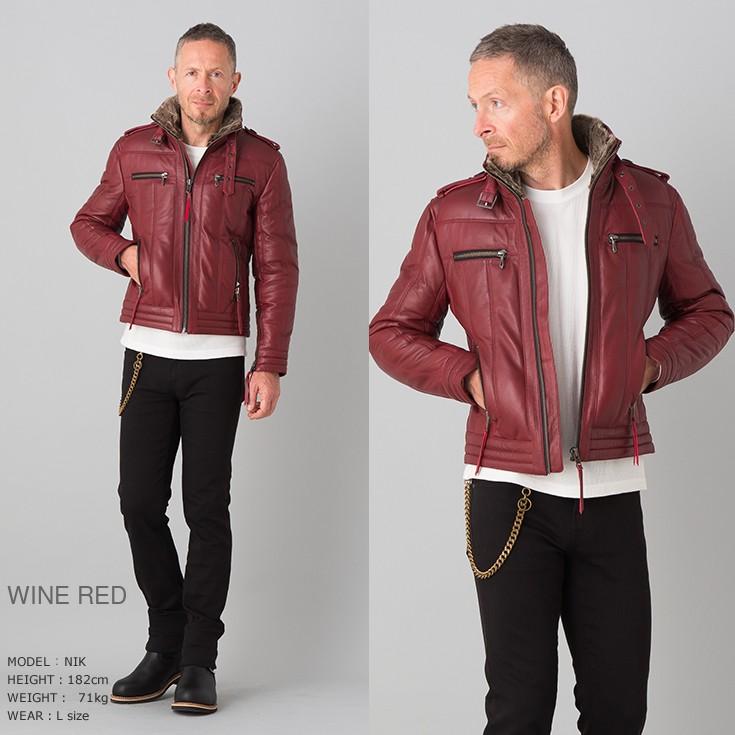 Liugoo Leathers 本革 ウィングネック ダウンライダース メンズ リューグーレザーズ WNG12A  ダウンジャケット レザージャケット | Liugoo Leathers | 11