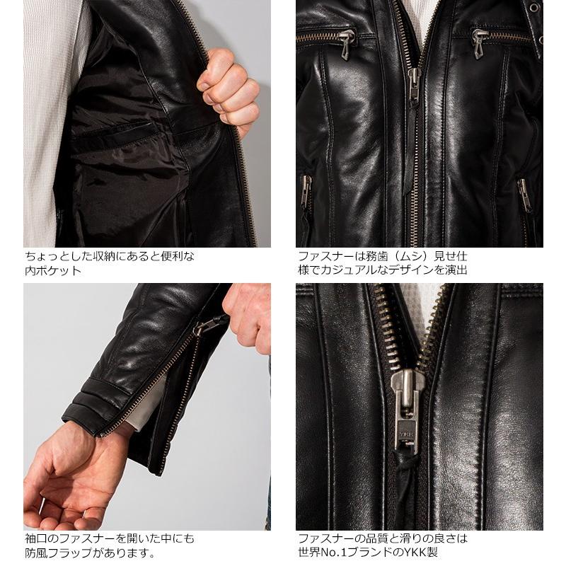 Liugoo Leathers 本革 ウィングネック ダウンライダース メンズ リューグーレザーズ WNG12A  ダウンジャケット レザージャケット | Liugoo Leathers | 17