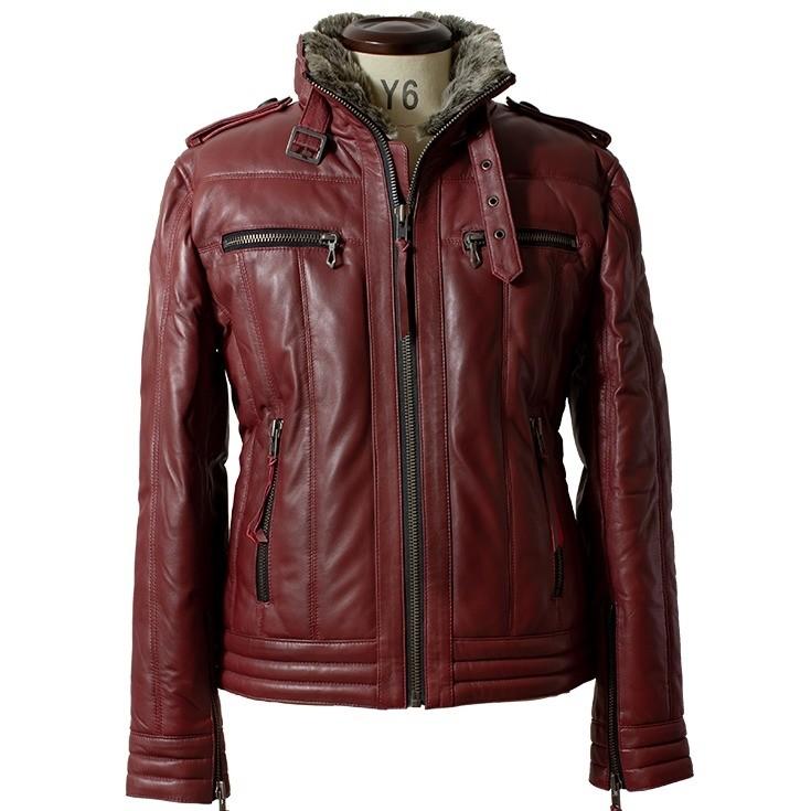 Liugoo Leathers 本革 ウィングネック ダウンライダース メンズ リューグーレザーズ WNG12A  ダウンジャケット レザージャケット | Liugoo Leathers | 18