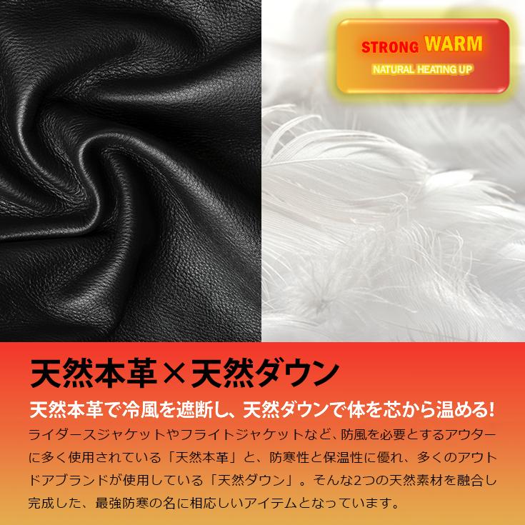 【20周年記念10%OFFクーポン】Liugoo Leathers 本革 ウィングネック ダウンライダース メンズ リューグーレザーズ WNG12A  ダウンジャケット レザージャケット | Liugoo Leathers | 03