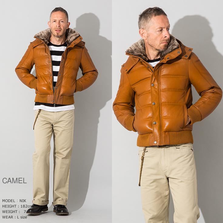 【20周年記念20%OFFクーポン】LIUGOO 本革 3WAY ダウンジャケット メンズ リューグー WNG13A  レザージャケット ダウンジャケット | Liugoo Leathers | 11