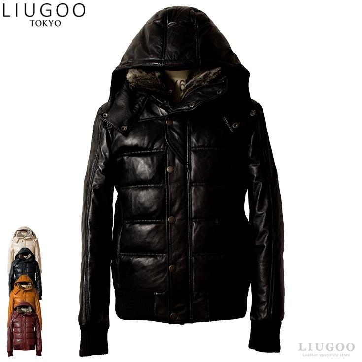 Liugoo Leathers LIUGOO 本革 3WAY ダウンジャケット メンズ  