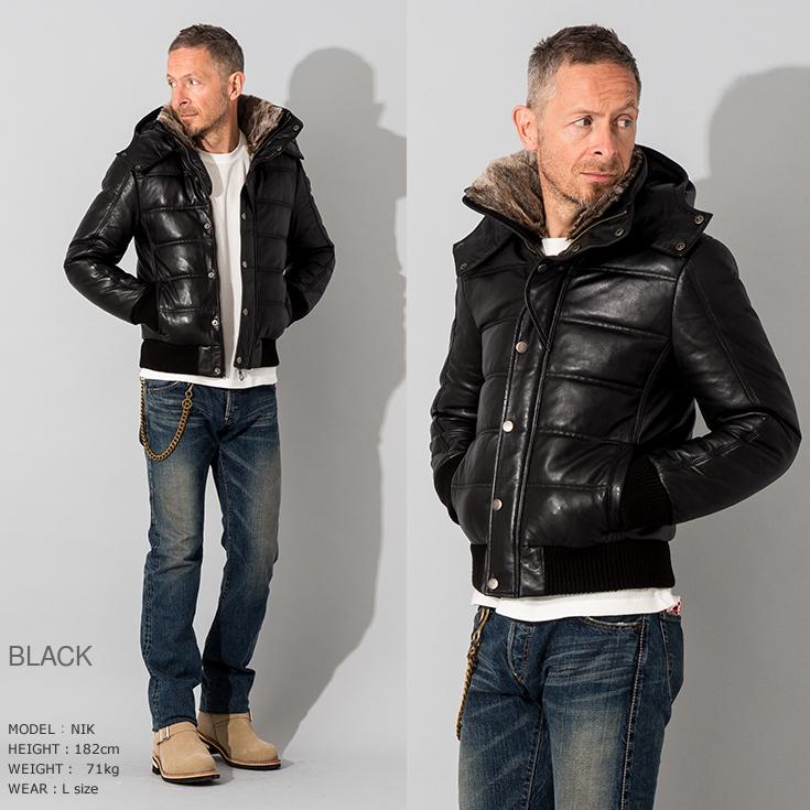 リューグーレザー レザーダウンジャケット Liugoo Leathers LIUGOO 本革 3WAY ダウンジャケット メンズ