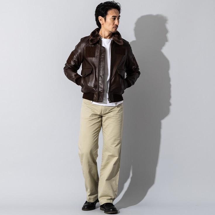 Liugoo Leathers 本革 G-1フライトジャケット メンズ リューグー