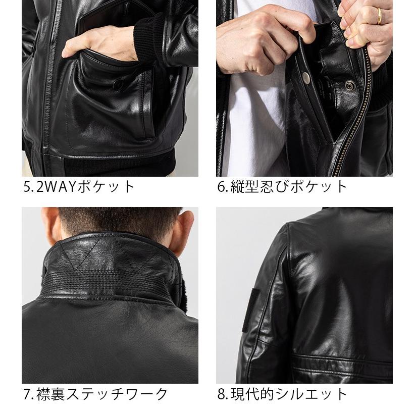 Liugoo Leathers 本革 G-1フライトジャケット メンズ リューグー