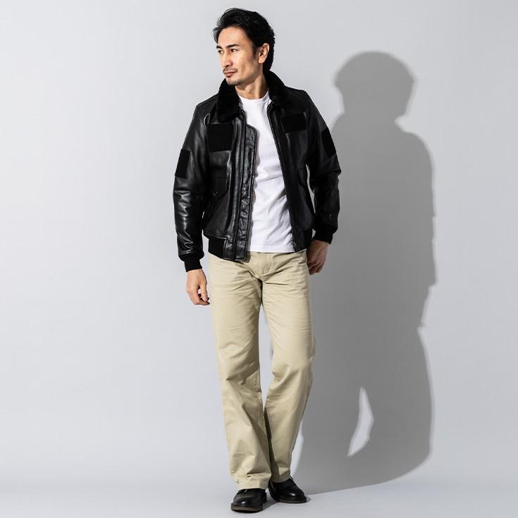 Liugoo Leathers 本革 G-1フライトジャケット メンズ リューグー