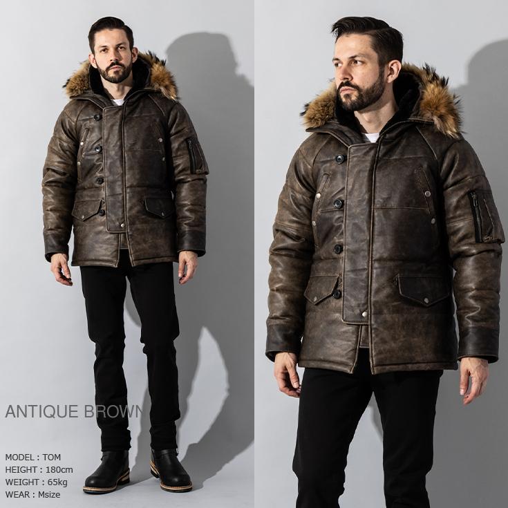 Liugoo Leathers 本革 N-3Bフライトジャケット レザーダウン