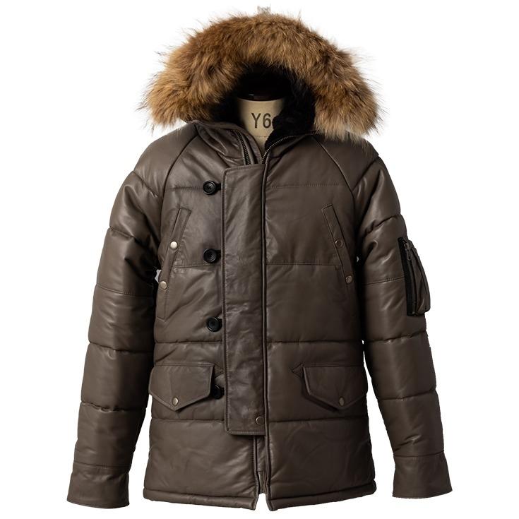 Liugoo Leathers 本革 N-3Bフライトジャケット レザーダウン