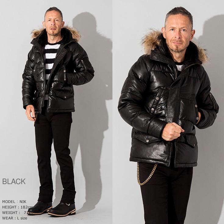 超美品 Liuhoo Leathers N-3B オールレザー ダウンJKT 2 Liugoo Leathers 本革 N-3Bフライトジャケット レザーダウン