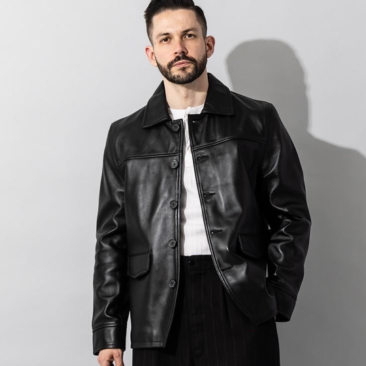 リューグーレザー　 ブラック レザージャケット Liugoo Leathers 【20周年記念10%OFFクーポン】Liugoo Leathers 本革