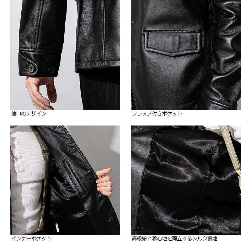 【美品】liugoo 牛革　レザージャケット カーコート　古着　ブラック　L Liugoo Leathers 本革 カーコート メンズ リューグーレザーズ
