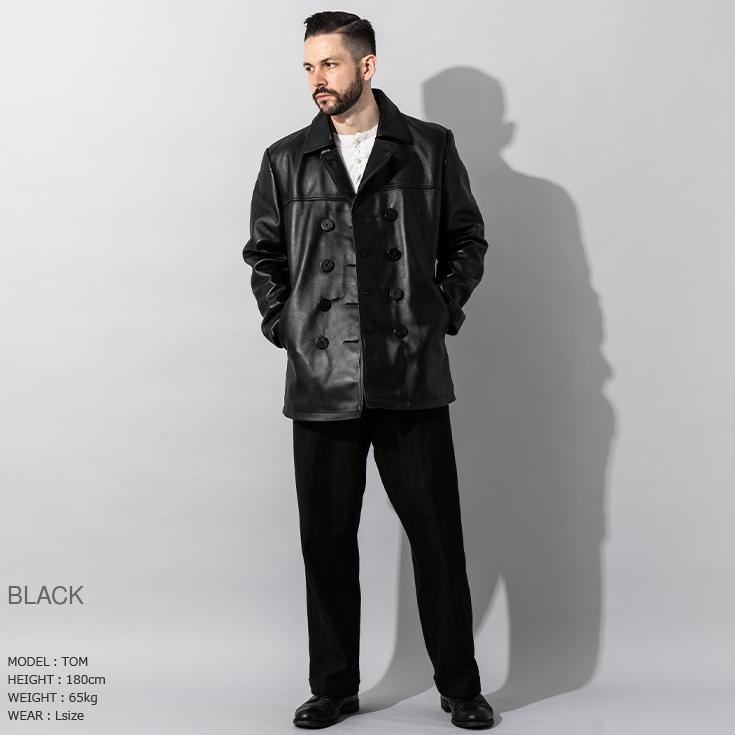 Liugoo Leathers 本革 ピーコート メンズ リューグーレザーズ COT18B  レザーコート ハーフコート |  | 11