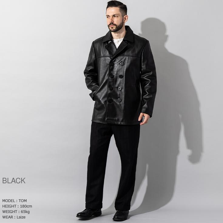 Liugoo Leathers 本革 ピーコート メンズ リューグーレザーズ COT18B  レザーコート ハーフコート |  | 12