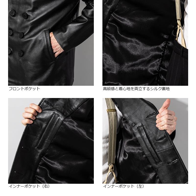 Liugoo Leathers 本革 ピーコート メンズ リューグーレザーズ COT18B  レザーコート ハーフコート |  | 13