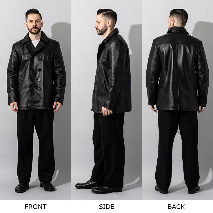 Liugoo Leathers 本革 ピーコート メンズ リューグーレザーズ COT18B  レザーコート ハーフコート |  | 16