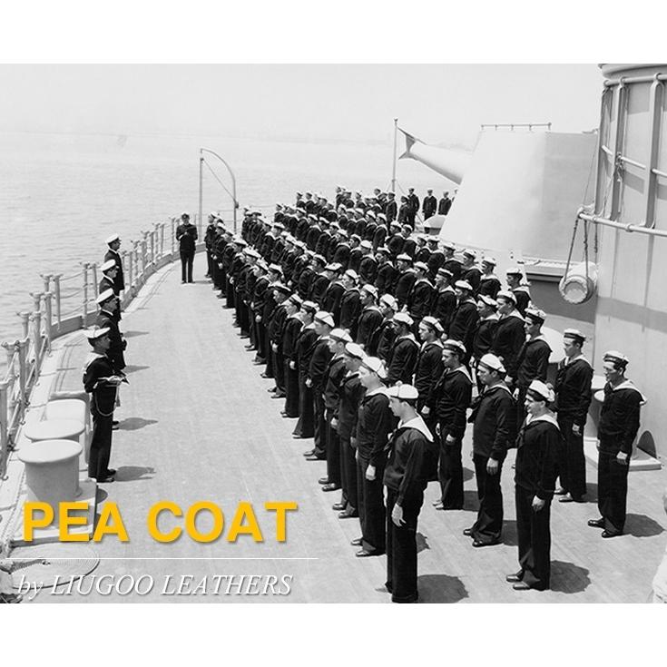 Liugoo Leathers 本革 ピーコート メンズ リューグーレザーズ COT18B  レザーコート ハーフコート |  | 01