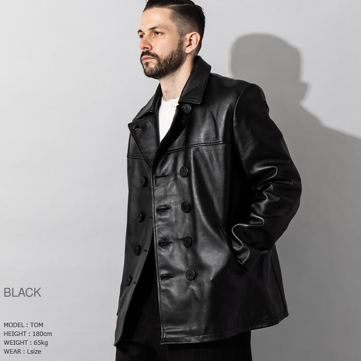 Liugoo Leathers 本革 ピーコート メンズ リューグーレザーズ COT18B  レザーコート ハーフコート |  | 07