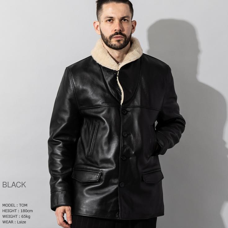 リューグーレザーズ　ボアジャケット Liugoo Leathers 本革 ボアワークコート メンズ リューグー