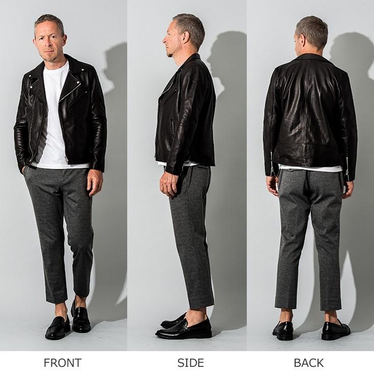 FILLMORE 本革 ディアスキンダブルライダースジャケット メンズ