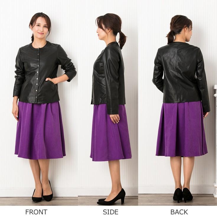 【30%OFFクーポン】LIUGOO 本革 ノーカラーシングルジャケット レディース リューグー SRN02LA  ライダースジャケット　ノーカラージャケット | Liugoo Leathers | 11