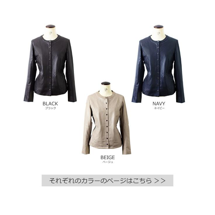 【30%OFFクーポン】LIUGOO 本革 ノーカラーシングルジャケット レディース リューグー SRN02LA  ライダースジャケット　ノーカラージャケット | Liugoo Leathers | 12