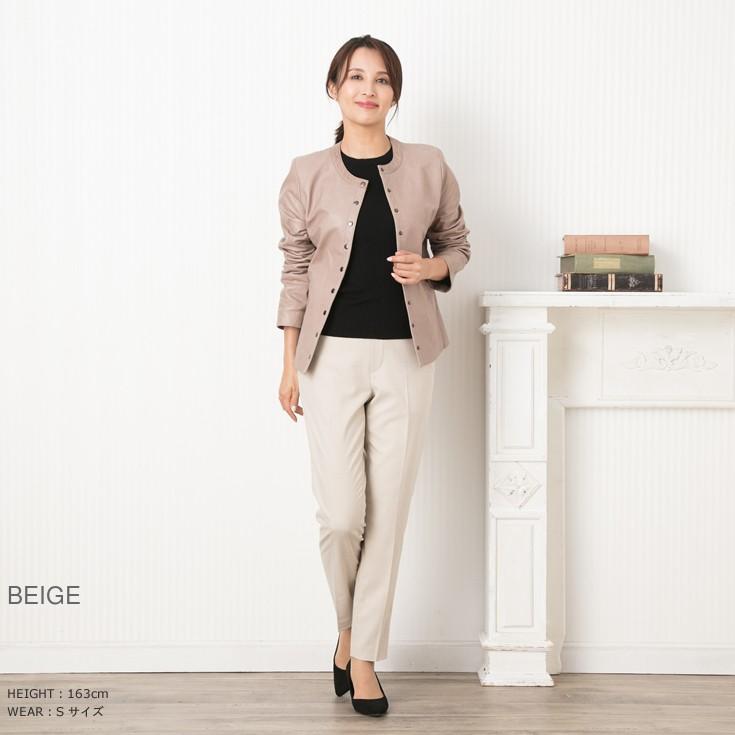 【30%OFFクーポン】LIUGOO 本革 ノーカラーシングルジャケット レディース リューグー SRN02LA  ライダースジャケット　ノーカラージャケット | Liugoo Leathers | 07