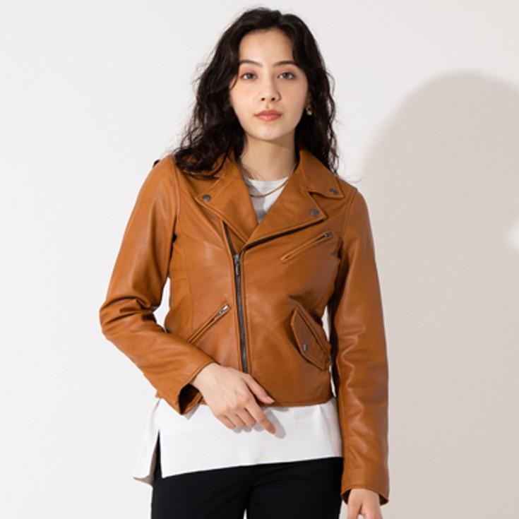 Liugoo Leathers LIUGOO 本革 ダブルライダースジャケット レディース