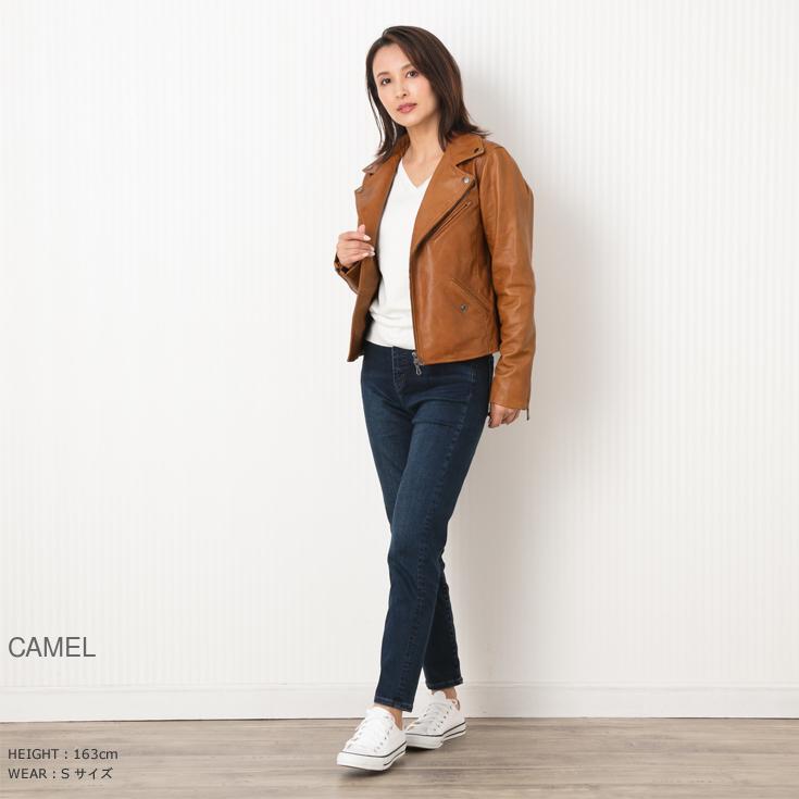 Liugoo Leathers LIUGOO 本革 ダブルライダースジャケット レディース 