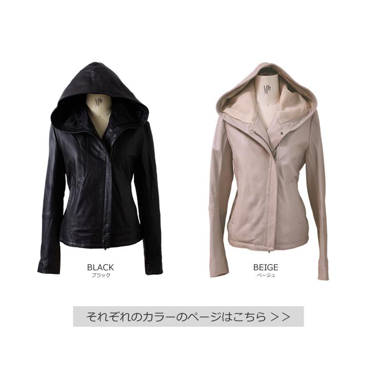 LIUGOO 本革 フーディージャケット レディース リューグー PRK02LA  レザージャケット パーカー ジャケット | Liugoo Leathers | 11