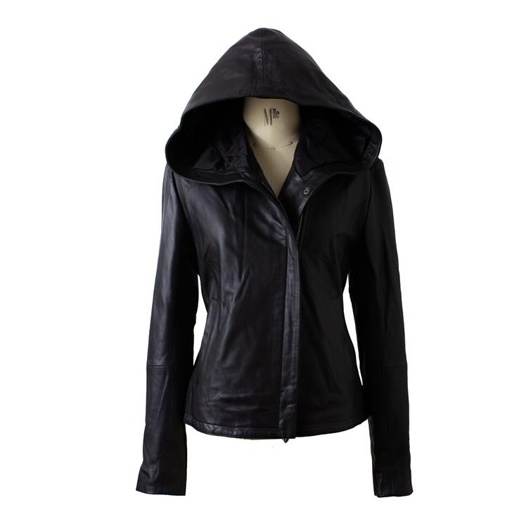 LIUGOO 本革 フーディージャケット レディース リューグー PRK02LA  レザージャケット パーカー ジャケット | Liugoo Leathers | 08