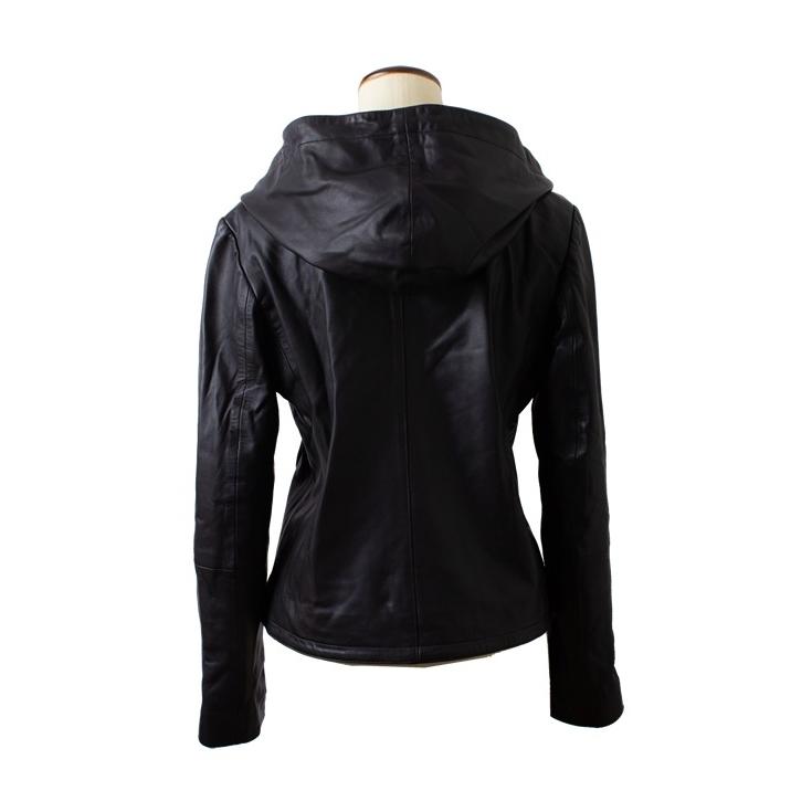 LIUGOO 本革 フーディージャケット レディース リューグー PRK02LA  レザージャケット パーカー ジャケット | Liugoo Leathers | 09