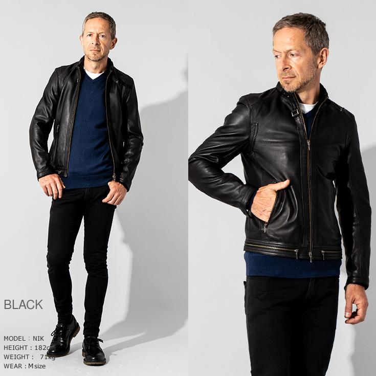 Liugoo Leathers シングルライダース　革ジャン ラムレザー Liugoo Leathers シングルライダースジャケット 本革 革ジャン