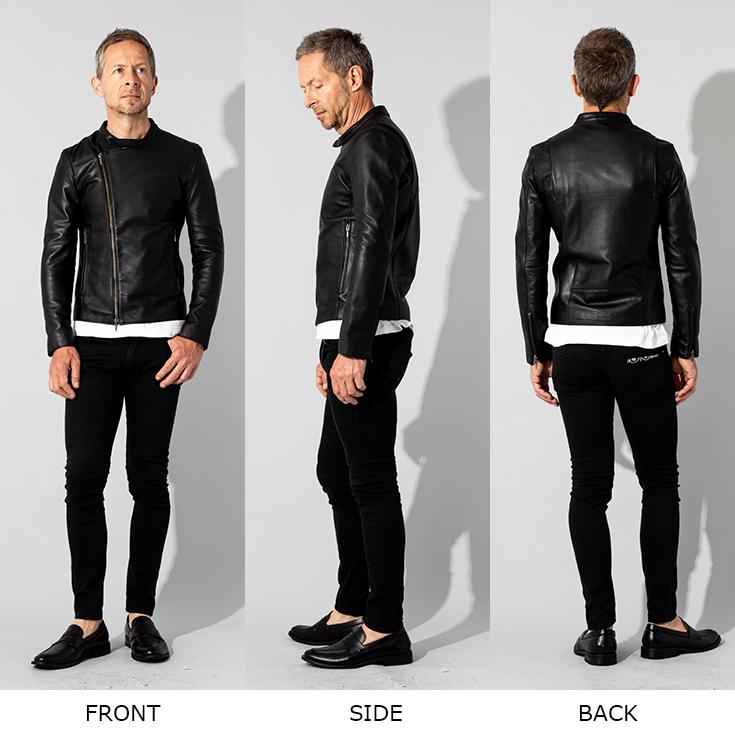 リューグーレザーズ レザージャケット 黒 牛革 LL 楽天市場】Liugoo Leathers 本革 ウィングネックシングル