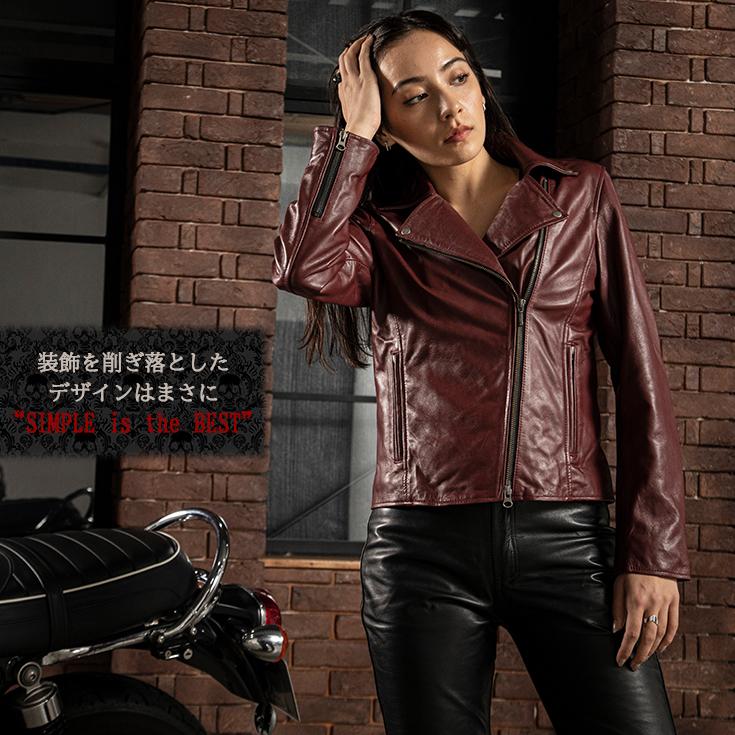 LIUGOOリューグーライダージャケット　最終値下げ2,000円OFF Liugoo Leathers LIUGOO 本革 ダブルライダースジャケット レディース