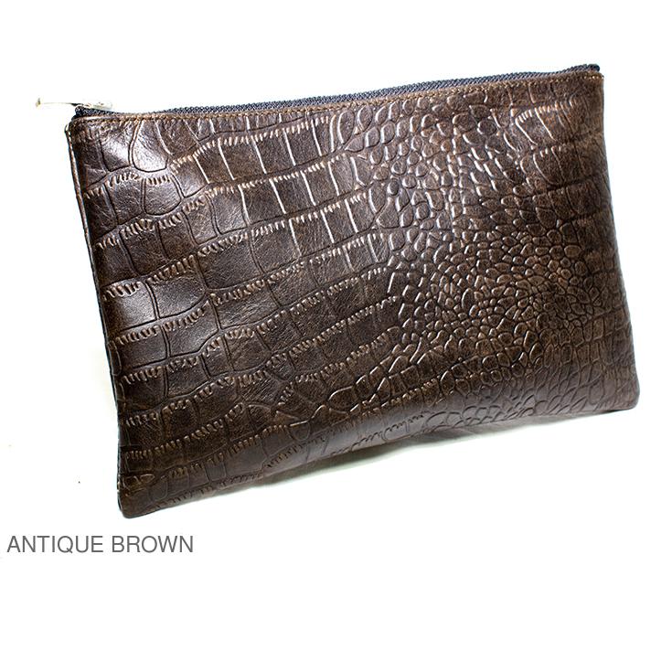 FILLMORE 本革 クロコダイルマルチポーチ 男女兼用 フィルモア