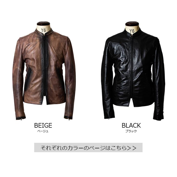 JUVENTUS 本革 手染めシングルライダースジャケット メンズ ユベントス