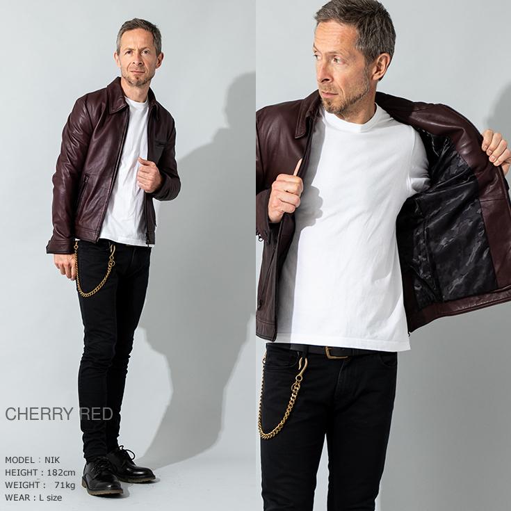 JUVENTUS 本革 手染めシングルライダースジャケット メンズ ユベントス KR002  レザージャケット/ブルゾン/アウター |  | 07