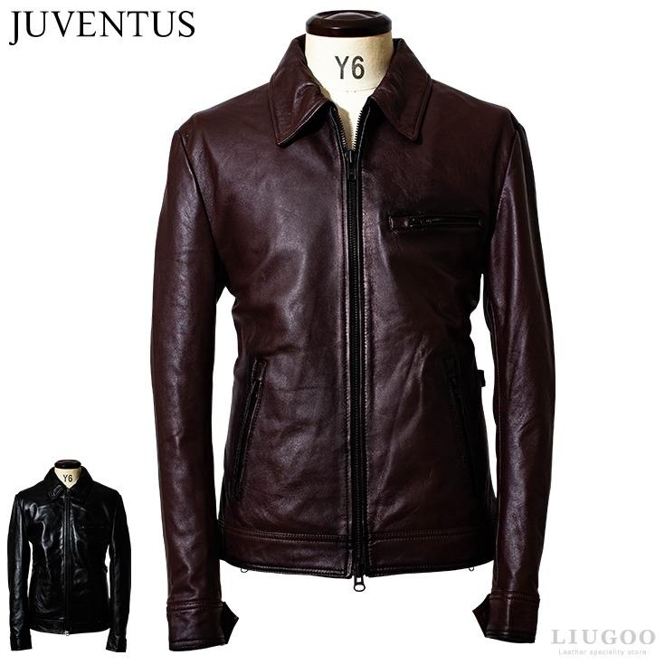 JUVENTUS 本革 手染めシングルライダースジャケット メンズ JUVENTUS 本革 手染めシングルライダースジャケット メンズ