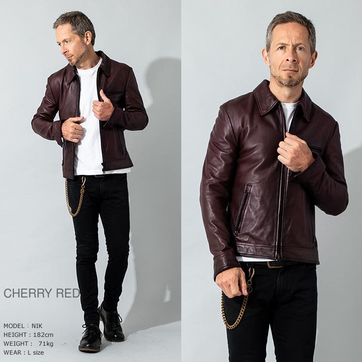 JUVENTUS 本革 手染めシングルライダースジャケット メンズ ユベントス