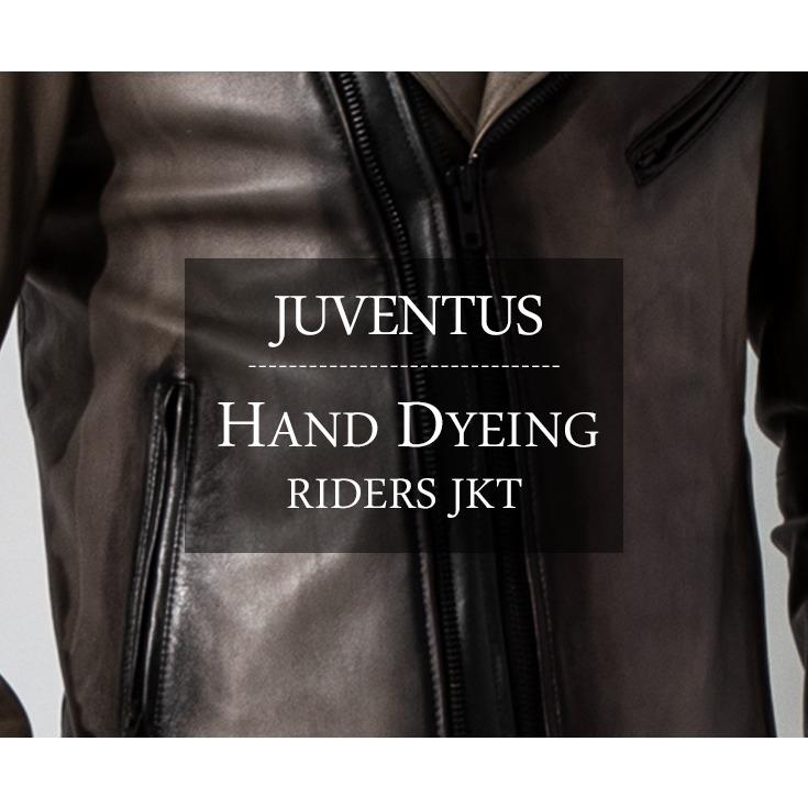 〈美品〉EDITION 本革ライダース JUVENTUS 本革 手染めダブルライダースジャケット メンズ