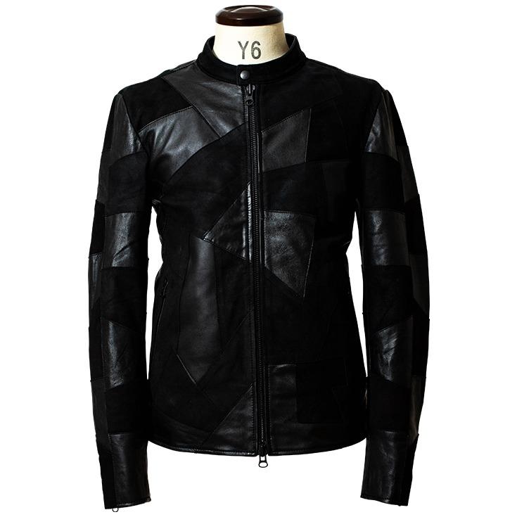 JUVENTUS 本革 パッチワークライダースジャケット メンズ