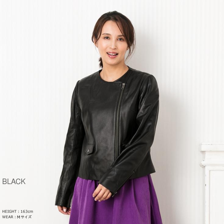 JEAN-LOUIS-SCHERRER 本革　ノーカラー　レザー　ジャケット JEAN-LOUIS SCHERRER 本革 ノーカラーシングルライダース