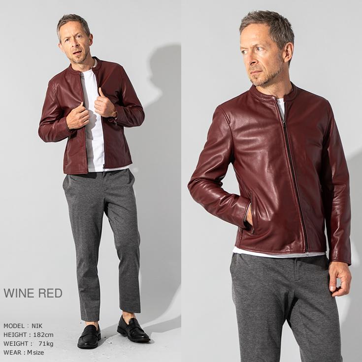 LIUGOO 本革 シングルライダースジャケット メンズ リューグー SRS12B  レザージャケット/ブルゾン/アウター | Liugoo Leathers | 13