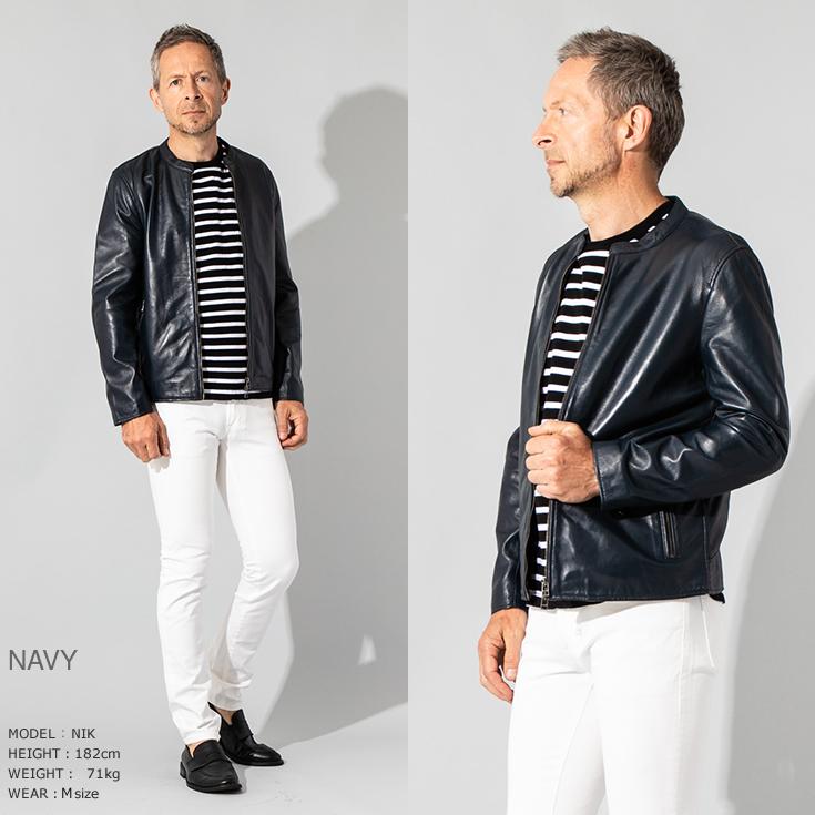 【20周年記念20%OFFクーポン】LIUGOO 本革 シングルライダースジャケット メンズ リューグー SRS12B  レザージャケット/ブルゾン/アウター | Liugoo Leathers | 14