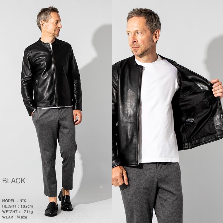 【20周年記念20%OFFクーポン】LIUGOO 本革 シングルライダースジャケット メンズ リューグー SRS12B  レザージャケット/ブルゾン/アウター | Liugoo Leathers | 07