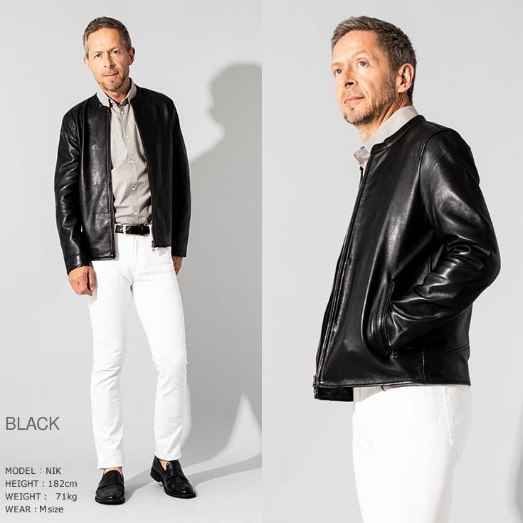 【20周年記念20%OFFクーポン】LIUGOO 本革 シングルライダースジャケット メンズ リューグー SRS12B  レザージャケット/ブルゾン/アウター | Liugoo Leathers | 09